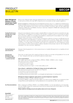 Multi-Refrigerant Release of Secop Compressor Types – R513A and R452A
