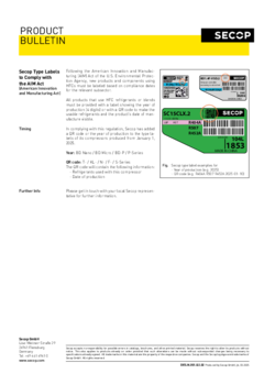 Secop Type Labels to Comply with the AIM Act