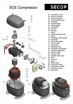 Exploded View SCE Compressor