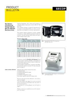 New Battery Cut-In/Cut-Out Voltage Table for BD1.4F-VSD/FSD Electronic Units