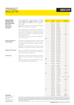 Discontinued Compressors DLX, DLE, DLY, TLX, TLY
