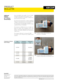 Additional Supplier for 117U7xxx Series Relays