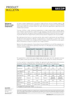 Refrigerant R513A in Secop Compressors