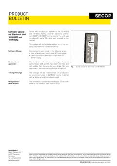 Software Update for Electronic Unit 101N0510 and 101N0512
