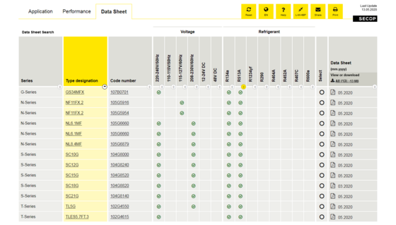 Screenshot Secop Product Selector