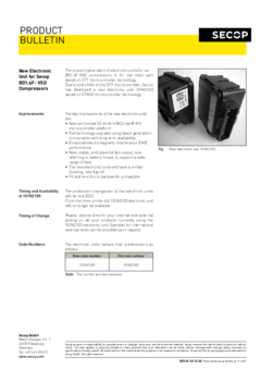 New Electronic Unit (101N2130) for Secop BD1.4F-VSD Compressors